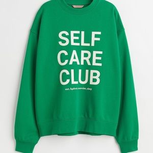 H&M crewneck - self care club Large